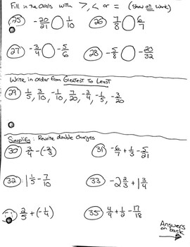 rational numbers study guide answers